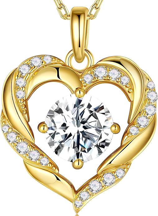 MOOSEA Valentines Day Gifts for Her, 1-3 Carat D Color VVS1 Clarity Moissanite Heart Pendant Necklaces Anniversary Birthday Gifts for Wife Mom Daughter 925 Sterling Silver Necklace