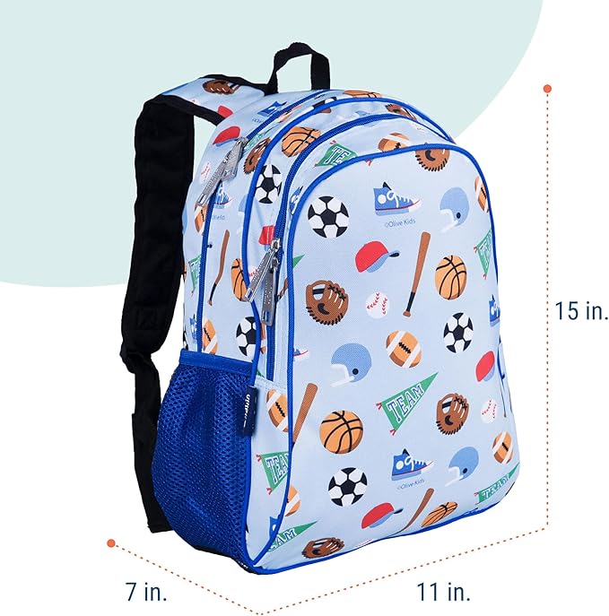 Wildkin 15-inch Kids Backpack – Durable, Padded, Adjustable for School & Travel - Game On