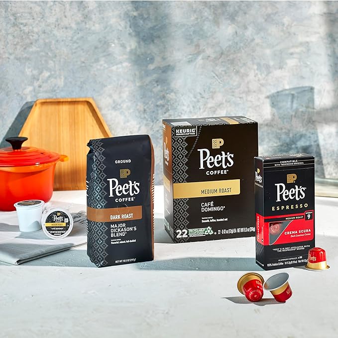 Peet's Coffee, Medium Roast Single Serve Coffee Pods - Café Domingo 32 Count (1 Box of 32 Pods)
