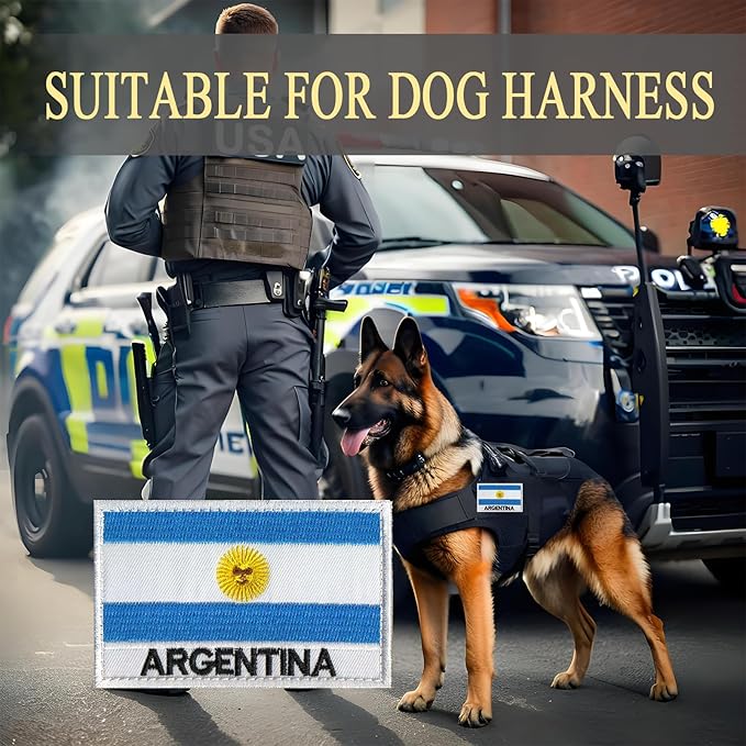 EmWoot 2PCS Argentina Flag Patch Embroidered Morale Patch Military Tactical Patches Hook and Loop(Argentina01)