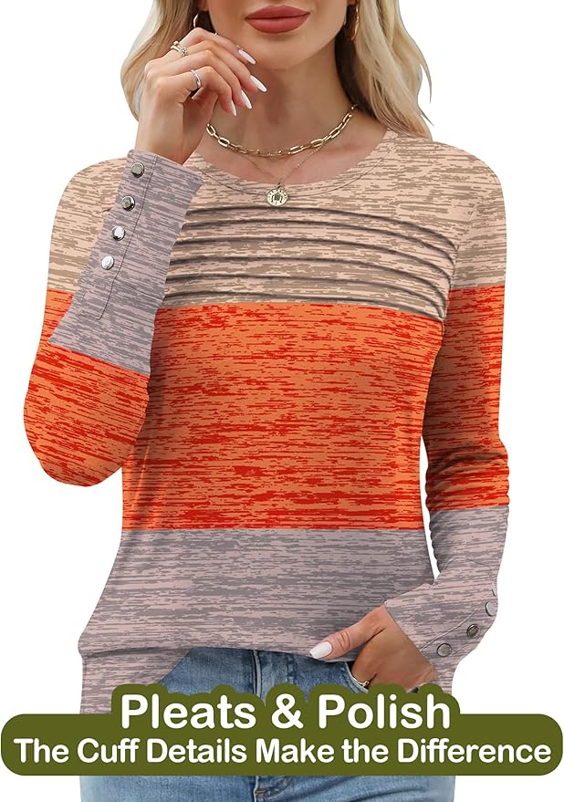 Blouses for Women Dressy Casual Long Sleeve Fall Fashion Tops Trendy Outfits for Work Office Shirts Thicker Clothes