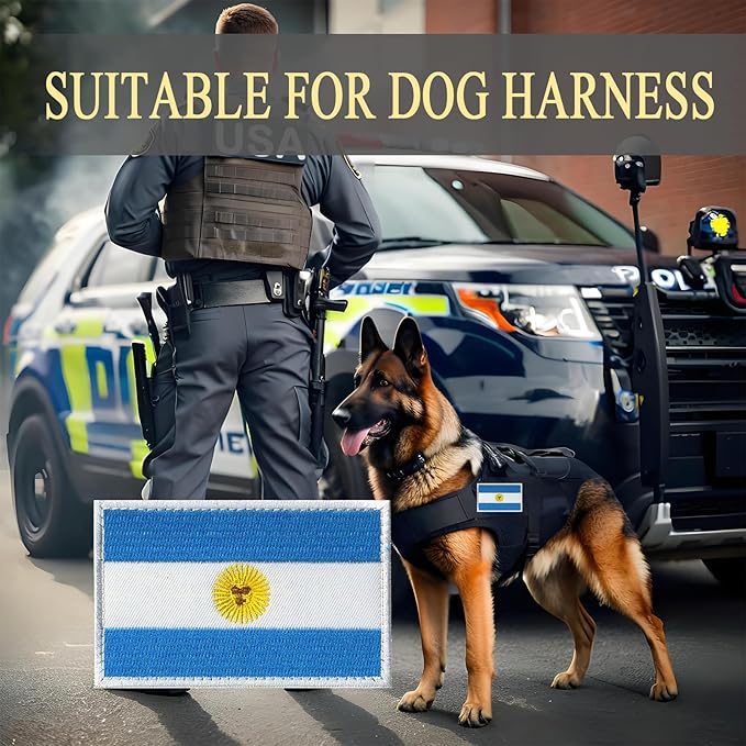 EmWoot 2PCS Argentina Flag Patch Embroidered Morale Patch Military Tactical Patches Hook and Loop(Argentina02)