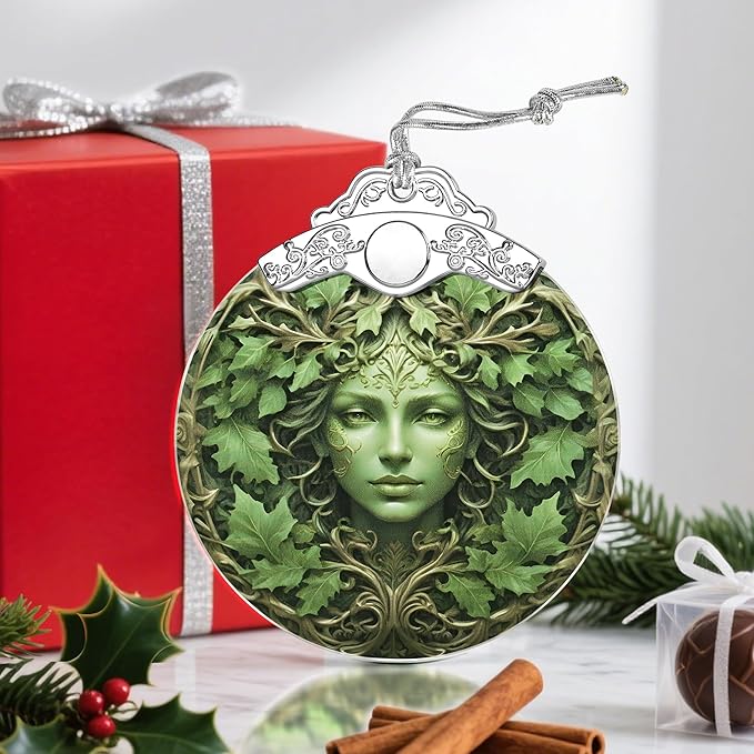 Stained Glass Ornament, Christmas Ornament, Hanging Ornaments for Home Decor & Christmas Tree Ornaments – Exquisite Holiday Decor, Xmas Gifts & Holiday Present - Tree Face