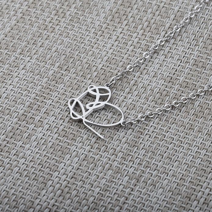 SEIRAA Korean Group Heart Signature Necklace Music Singer Jewelry Gifts For Music Fans
