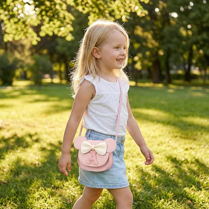 PRLINJSK Toddler Purse for Girls Birthday Gift, Little Girls Purse Kids Wallet Mouse Crossbody Bag Gift Set