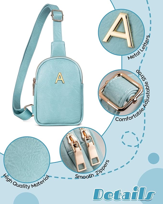 Personalized Gifts for Teens Women Besties, Leather Waterproof Cross Body Purse, Small Cellphone Bag, Cool Trendy Stuff for Friends Daughter Granddaughter, Crossbody Bag with Initial Letter