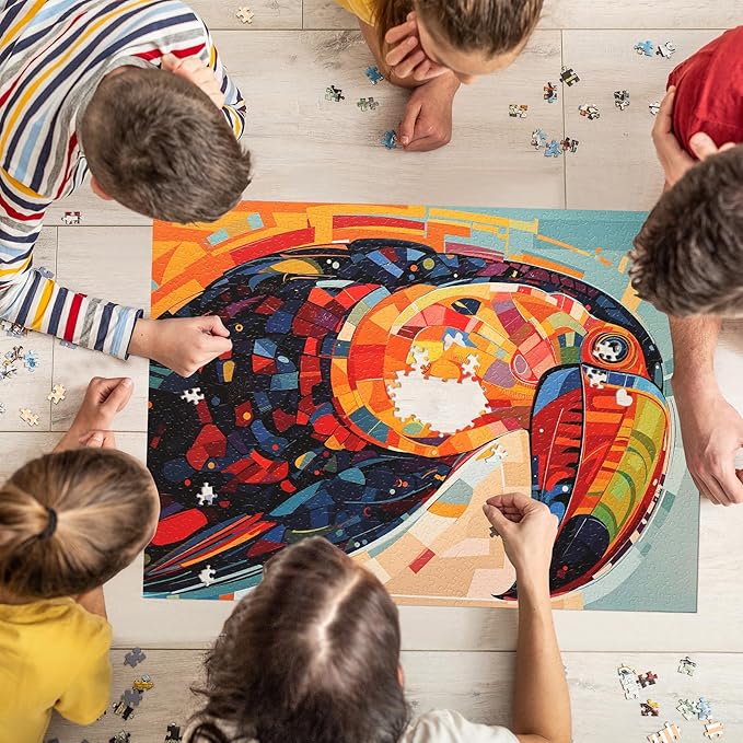 Naturelish Toucan Jigsaw Puzzle for Adults 1000 Pieces, Mosaic Vibrant Colorful Bird Art Unique Shaped Hard Puzzle, Challenging Game for Family Activity Home Decor, 20x27 Inches