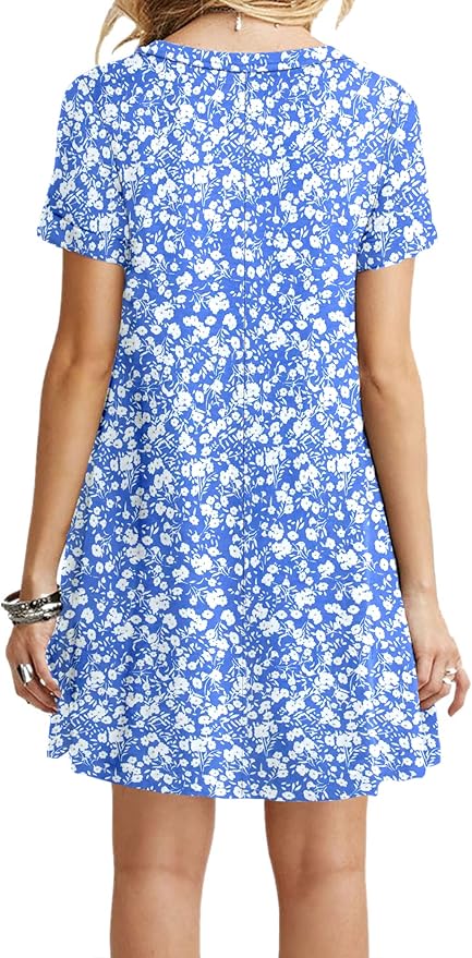 MOLERANI Women's Casual Plain Simple T-Shirt Loose Dress