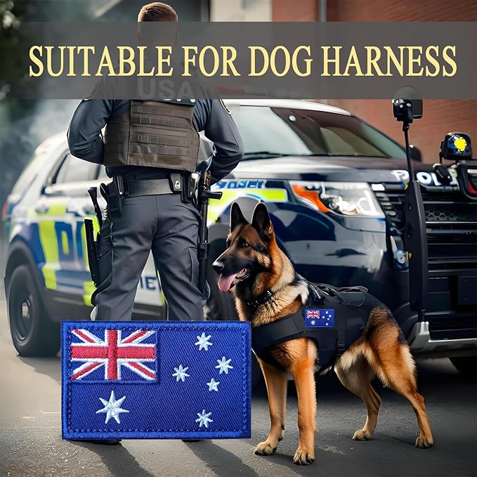 EmWoot 2PCS Australia Flag Patch Embroidered Morale Patch Military Tactical Patches Hook and Loop