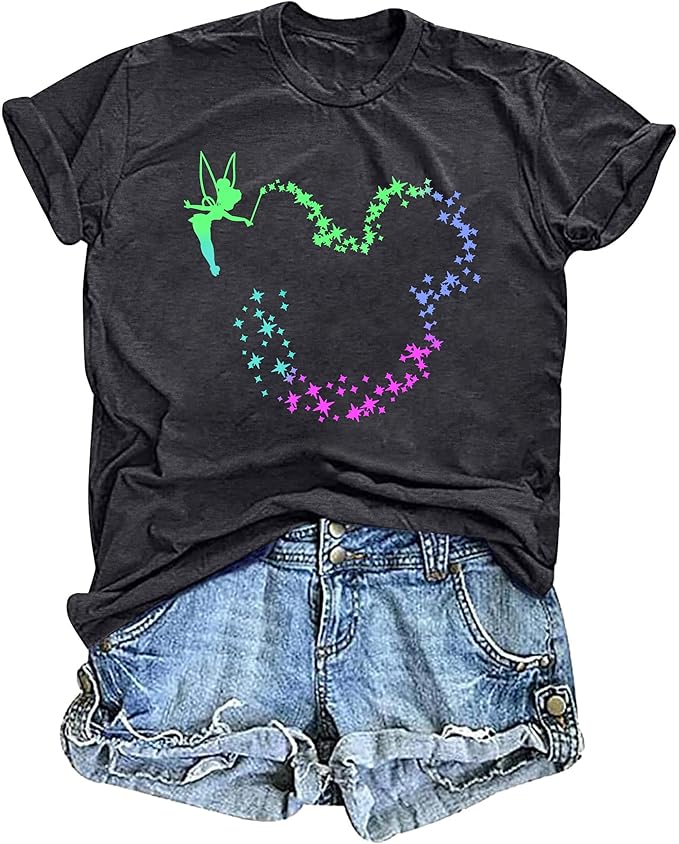 Magical Shirt for Women Magic Kingdom Tshirt Graphic Tee Family Vacation Short Sleeve Tops Summer Casual Tops