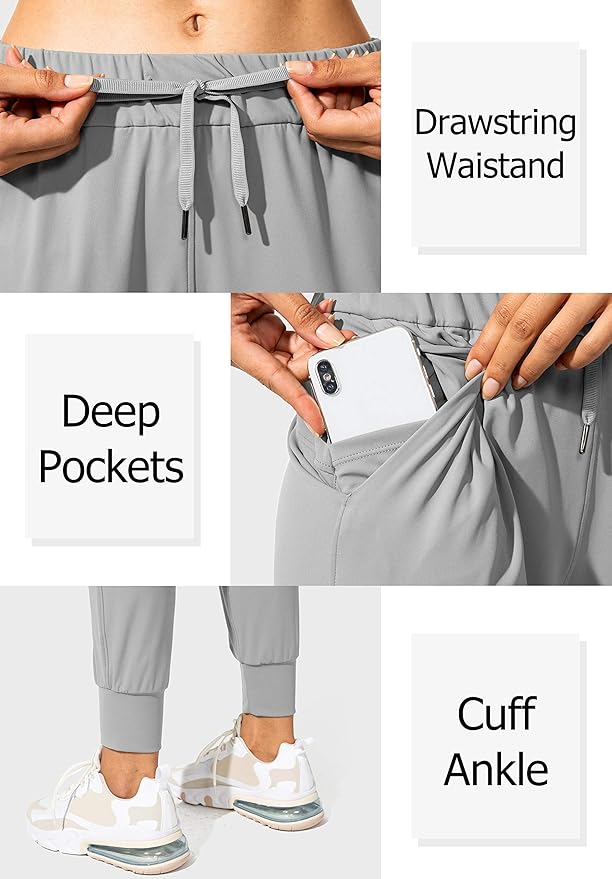 SANTINY Women's Joggers Pants Pockets Drawstring Running Sweatpants for Women Lounge Workout Jogging