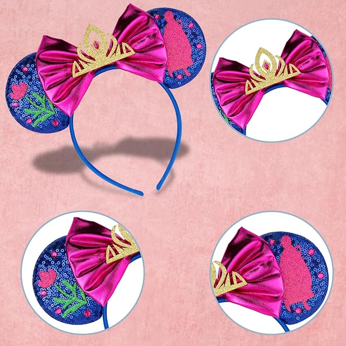 FANYITY Tiana Mouse Ears, Sequin Mouse Ears Headband for Boys Girls Women (SX)