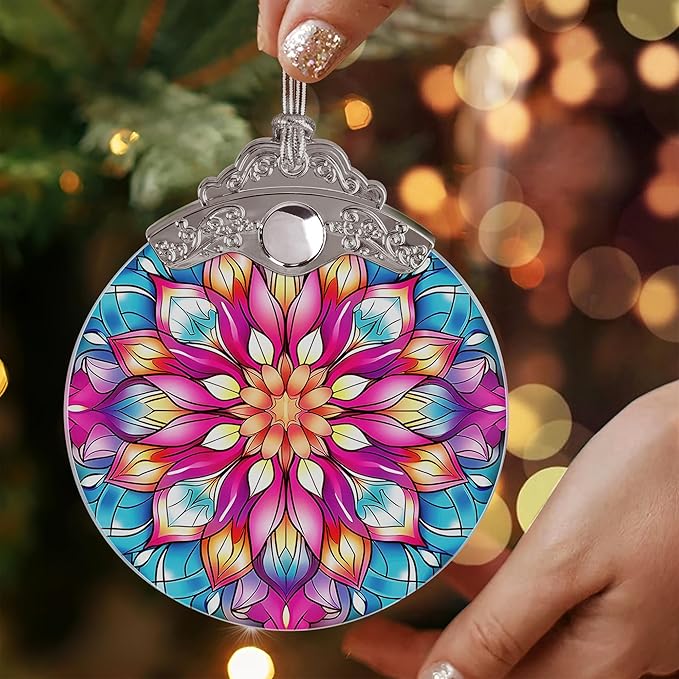 Jocidea Lotus Flower Christmas Ornament - Hanging Decor & Suncatcher - Gifts for Lotus Lovers