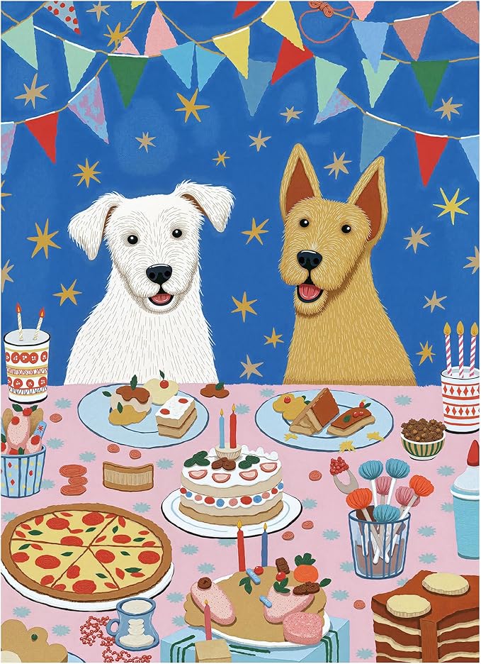 Graphinee Jigsaw Puzzles for Adults 1000 Pieces, Dog Birthday Party Puzzle, Colorful as Home Wall Decor for Family Challenging Games