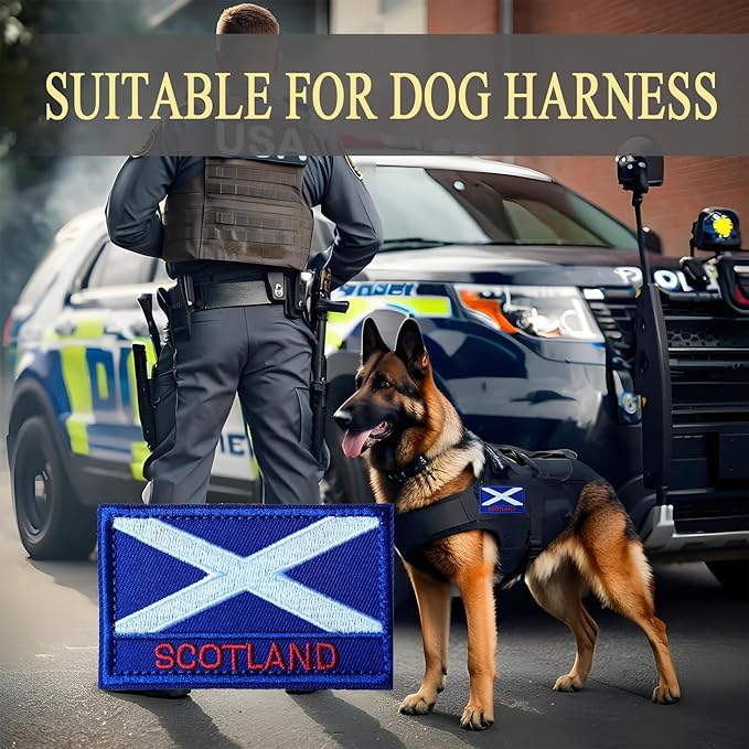 EmWoot 2PCS Scotland Flag Patch Embroidered Morale Patch Military Tactical Patches Hook and Loop