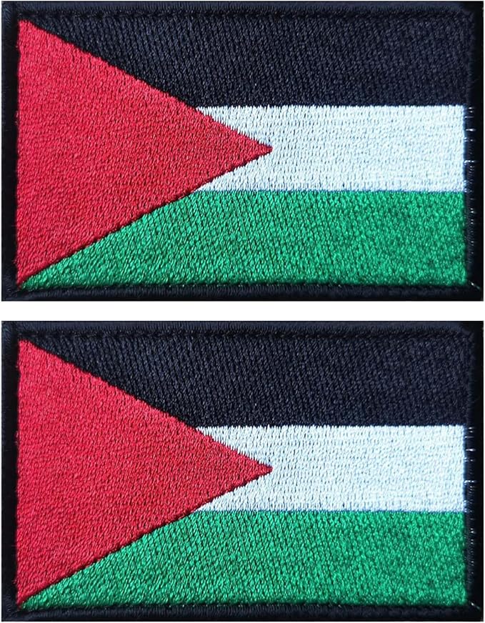 EmWoot 2PCS Palestine Flag Patch Embroidered Morale Patch Military Tactical Patches Hook and Loop