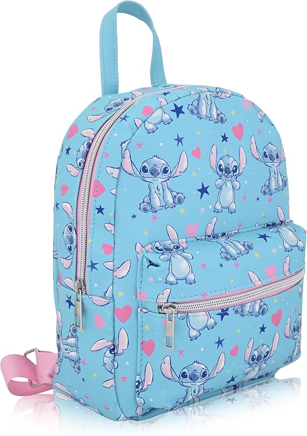 Disney Lilo and Stitch Backpack for Women, Men, Boys, Girls, Unisex | Cute PU Leather 10" Stitch Mini Backpack Purse Shoulder Purse | Stitch Bag and Stitch Accessories