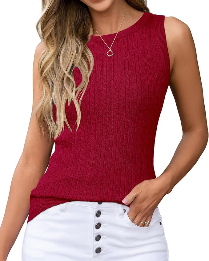 Arach&Cloz Women's Wool Blend Sweaters Non See Through All-Season Business Casual Tank 2026