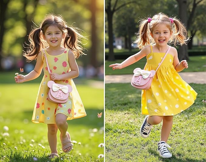 PRLINJSK Toddler Purse for Girls Birthday Gift, Little Girls Purse Kids Wallet Mouse Crossbody Bag Gift Set
