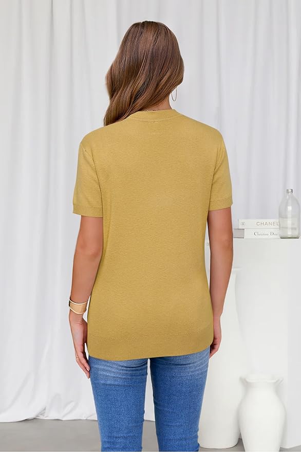 Arach&Cloz Women's Wool Blend Business Casual Essential Fall Layering Pullover Sweaters