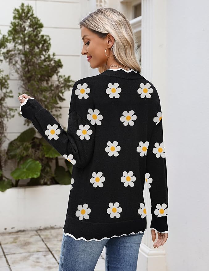 Zeagoo Women's 2026 Fall V Neck Sweater Casual Long Sleeve Lightweight Ribbed Knit Pullover Sweaters Dressy Casual Tops
