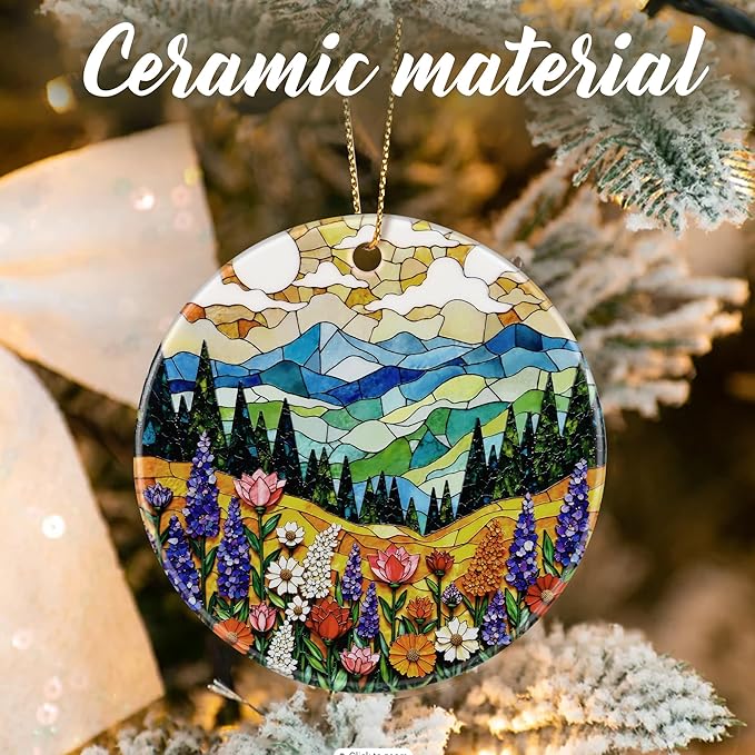 Mountain Wildflower Ornaments, Christmas Ornaments: Christmas Tree Decorations, Holiday Decor, Stocking Stuffers, Gift Ideas, Xmas Gifts & Gifts for Nature Lover