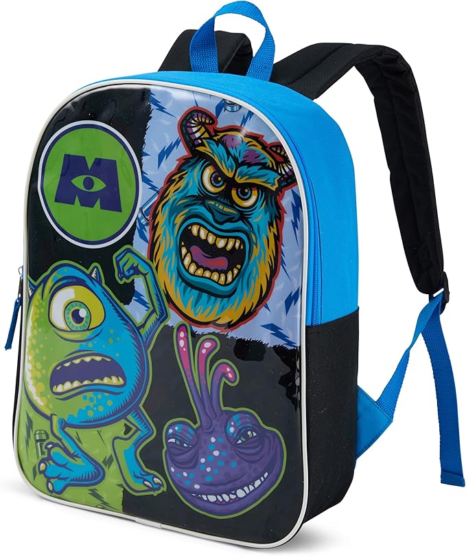 Disney Monsters Backpack for Kids - Cute & Durable Kids Backpack for Boys with Padded Straps & Zip Compartment - Ideal Toddler Bookbag for School & Travel - 15”