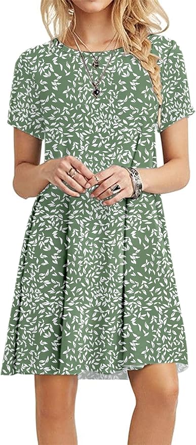 MOLERANI Women's Casual Plain Simple T-Shirt Loose Dress