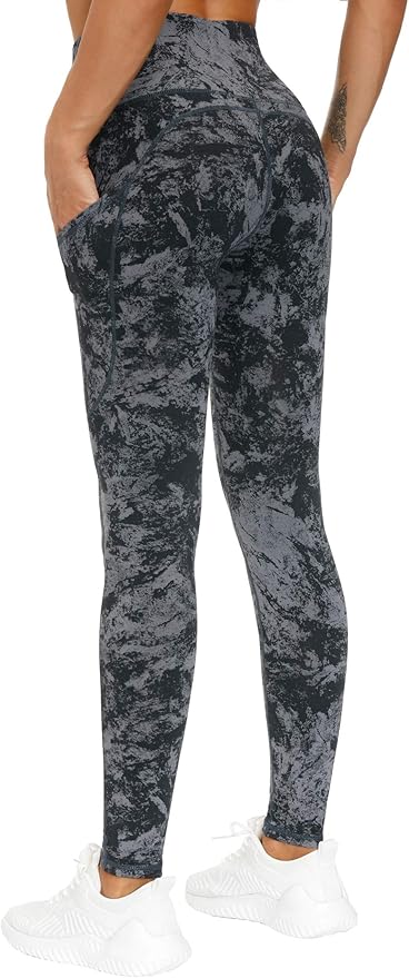 THE GYM PEOPLE Thick High Waist Yoga Pants with Pockets, Tummy Control Workout Running Yoga Leggings for Women