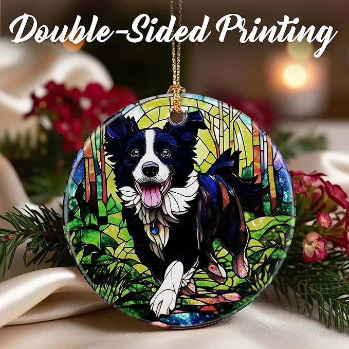 Loyal Border Collie Ornaments, Dog Christmas Ornaments: Christmas Tree Decorations, Holiday Decor, Stocking Stuffers, Gift Ideas, Xmas Gift, Dog Lover Gifts & Pet Lover Gifts
