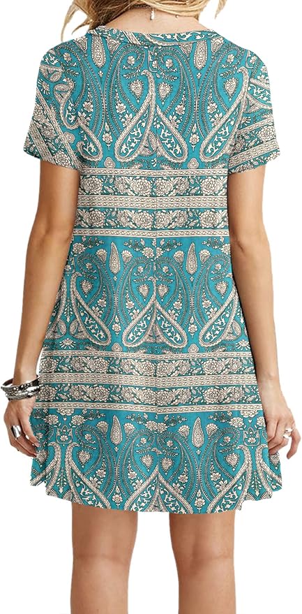 MOLERANI Women's Casual Plain Simple T-Shirt Loose Dress