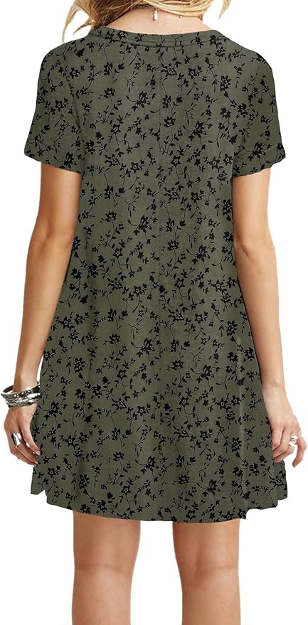 MOLERANI Women's Casual Plain Simple T-Shirt Loose Dress