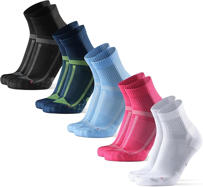 DANISH ENDURANCE Ultra-Comfort Quarter Running Socks, Performance Socks, Men & Women - 3 or 5 Pack