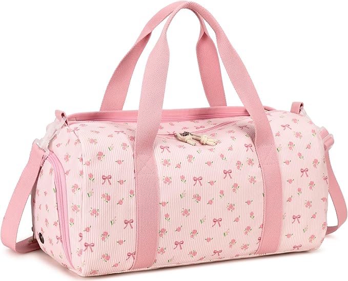 BTOOP Duffle Bag for Gym Sports Women Girls Workout Travel Bag Weekender with Shoe Compartment and Wet Pocket