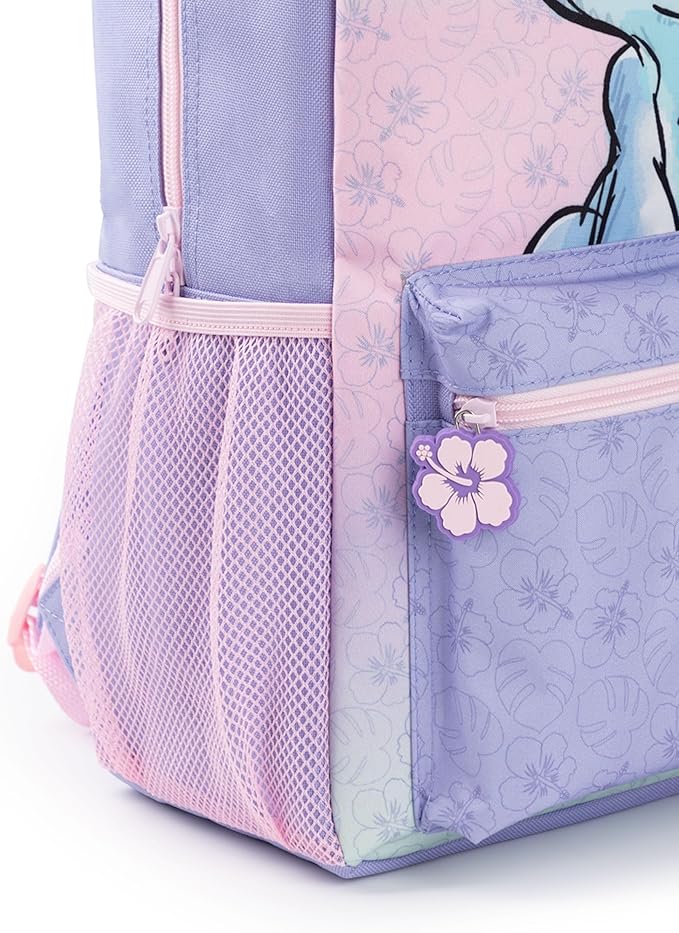 Disney Lilo & Stitch Girls Backpack Purple & Pink Rucksack with Adjustable Straps School Bag For Kids Movie Merchandise Gift