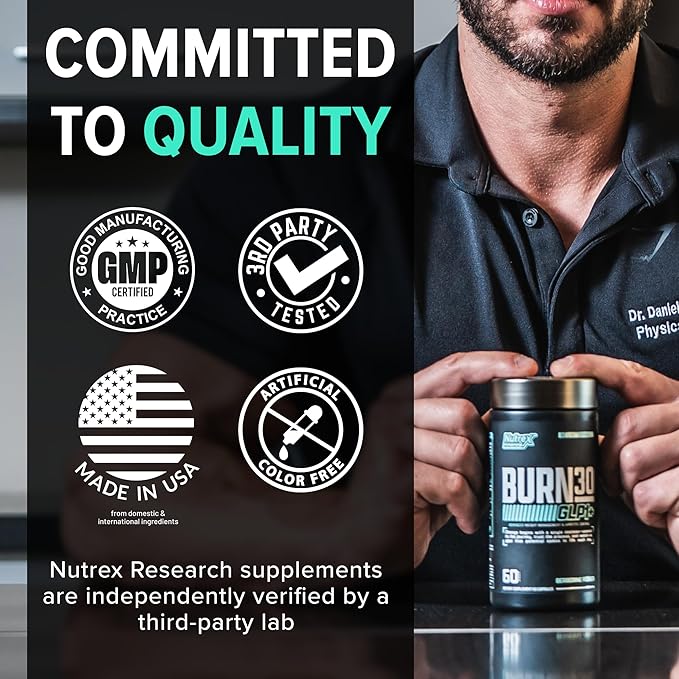 BURN30 GLP-1 Supplement - Super Berberine Weight Management Support GLP1 Naturally | Advanced Appetite Control & Metabolism Support with Clinically Studied Ingredients  | Stimulant Free