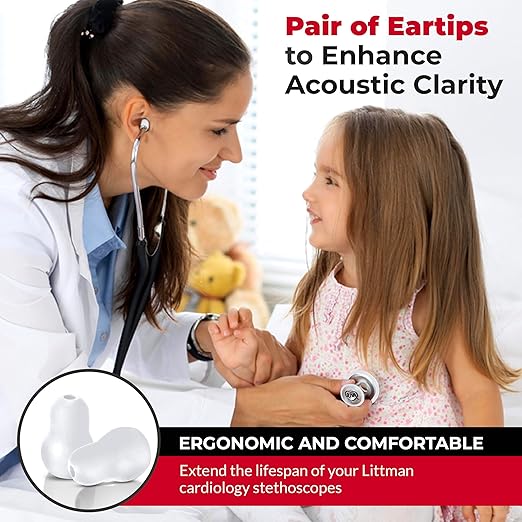 Stethoscope Replacement Part Kit for Littman Stethoscope Classic 3, Cardiology 3 & Cardiology 4 - Fits Classic III, Cardiology III & IV (White)
