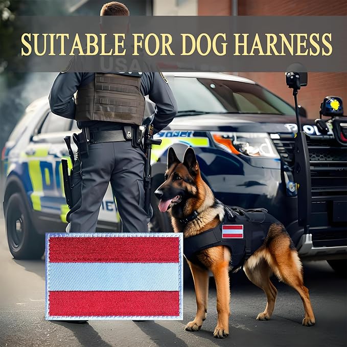 EmWoot 2PCS Austria Flag Patch Embroidered Morale Patch Military Tactical Patches Hook and Loop