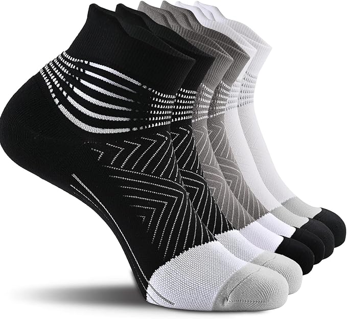 IRAMY Compression Ankle Support Socks Women - Coolmax Wicking, Cushioned Athletic, Plantar Fasciitis Relief 2/3/6 Pairs