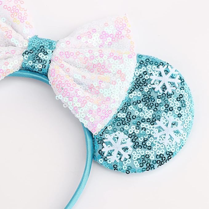 DRESHOW Mouse Ears Bow Headbands Glitter Party Decoration Cosplay Costume for Women
