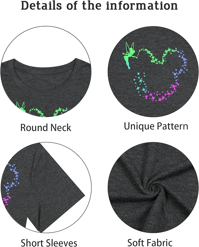Magical Shirt for Women Magic Kingdom Tshirt Graphic Tee Family Vacation Short Sleeve Tops Summer Casual Tops