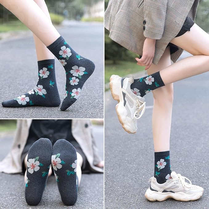 IIG 3-6 Pairs Womens Cute Animal Patterned Funny Novelty Cotton Crew Socks