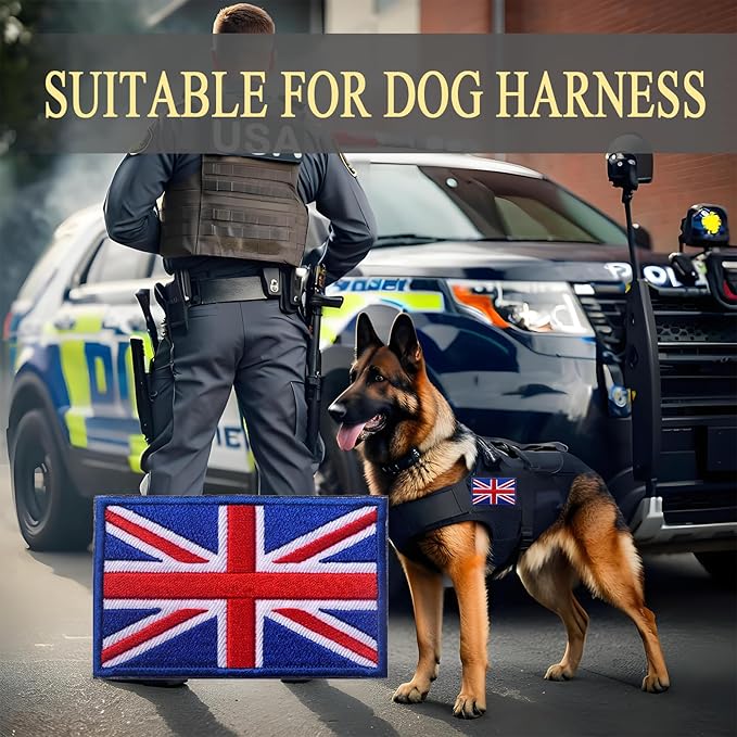 EmWoot 2PCS UK United Kingdom Flag Patch Embroidered Morale Patch Military Tactical Patches Hook and Loop