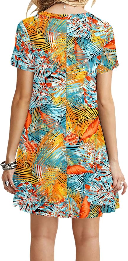 MOLERANI Women's Casual Plain Simple T-Shirt Loose Dress