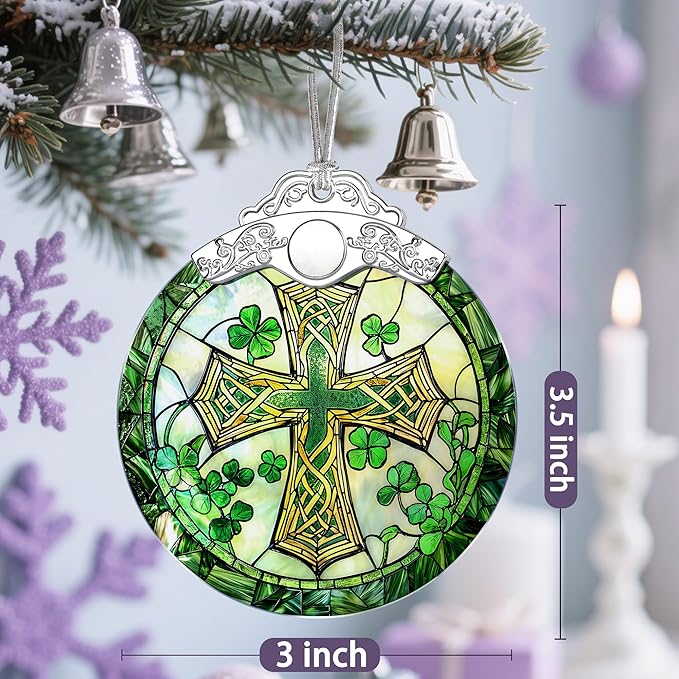Stained Glass Cross Ornament, Christmas Ornaments, Christmas Decorations for Tree, Holiday Ornament, Religious Gifts, Cross Gifts, Gift Ideas & Christian Gift