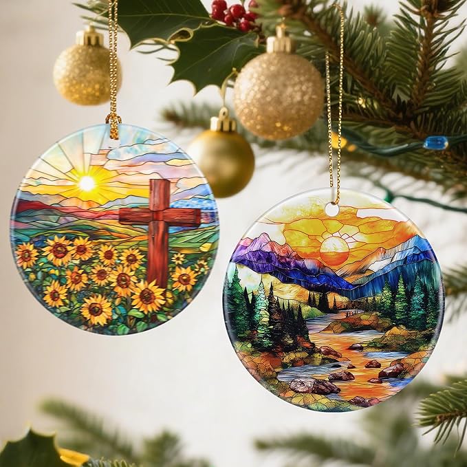 Mountain Range Ornaments, Christmas Ornaments: Christmas Tree Decorations, Holiday Decor, Stocking Stuffers, Gift Ideas, Xmas Gifts & Gifts for Nature Lover