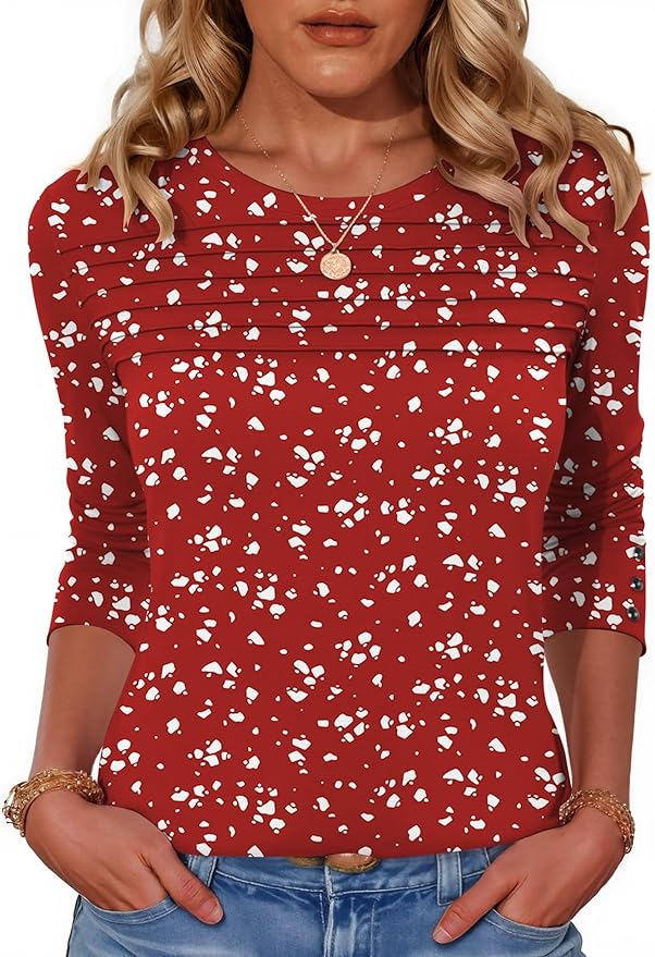 Blouses for Women Dressy Casual Long Sleeve Fall Fashion Tops Trendy Outfits for Work Office Shirts Thicker Clothes