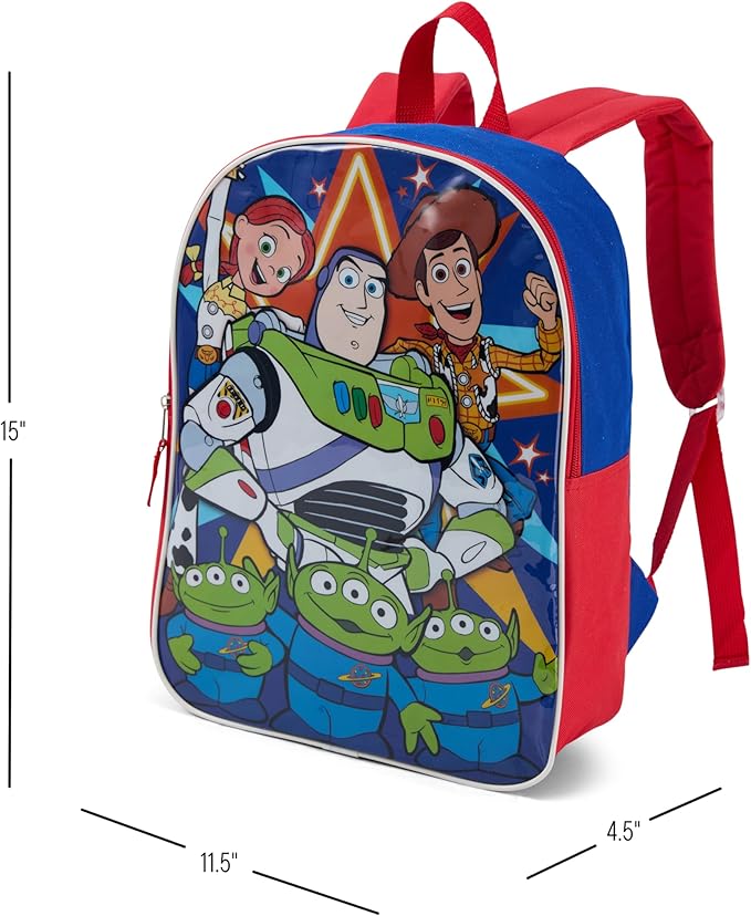 Disney Toy Story Backpack for Kids - Cute & Durable Kids Backpack for Boys with Padded Straps & Zip Compartment - Ideal Toddler Bookbag for School & Travel - 15”