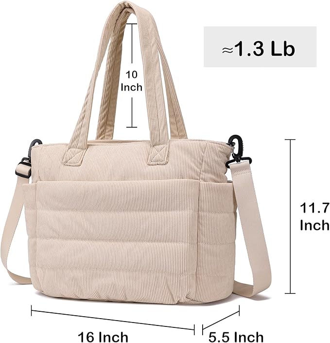 AOCINA Puffer Tote Bag for Women Quilted Work Bag Nurse Bags Women's Shoulder Handbags for Travel Gym Gifts Laptop Purse