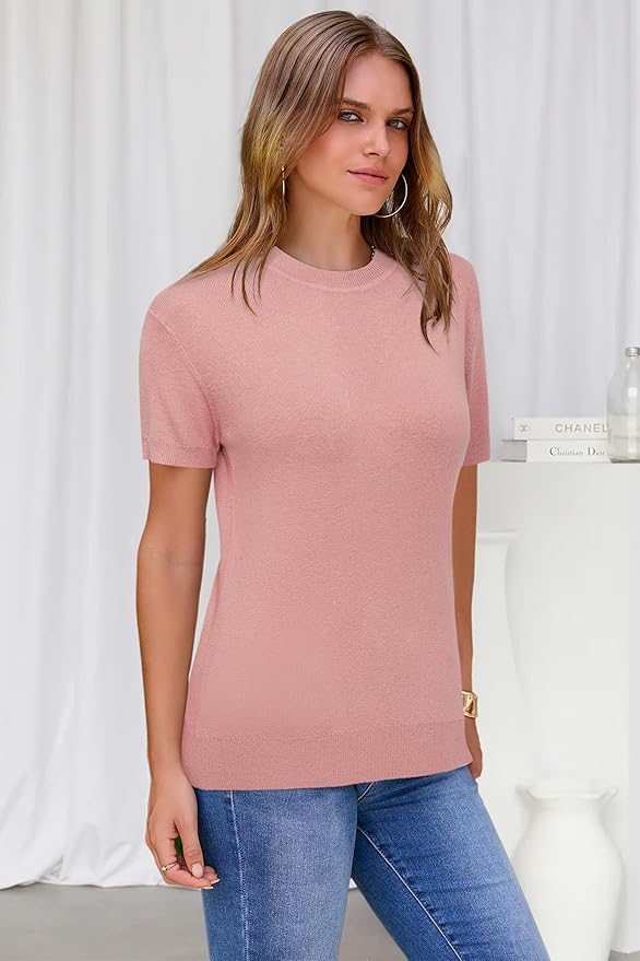 Arach&Cloz Women's Wool Blend Business Casual Essential Fall Layering Pullover Sweaters